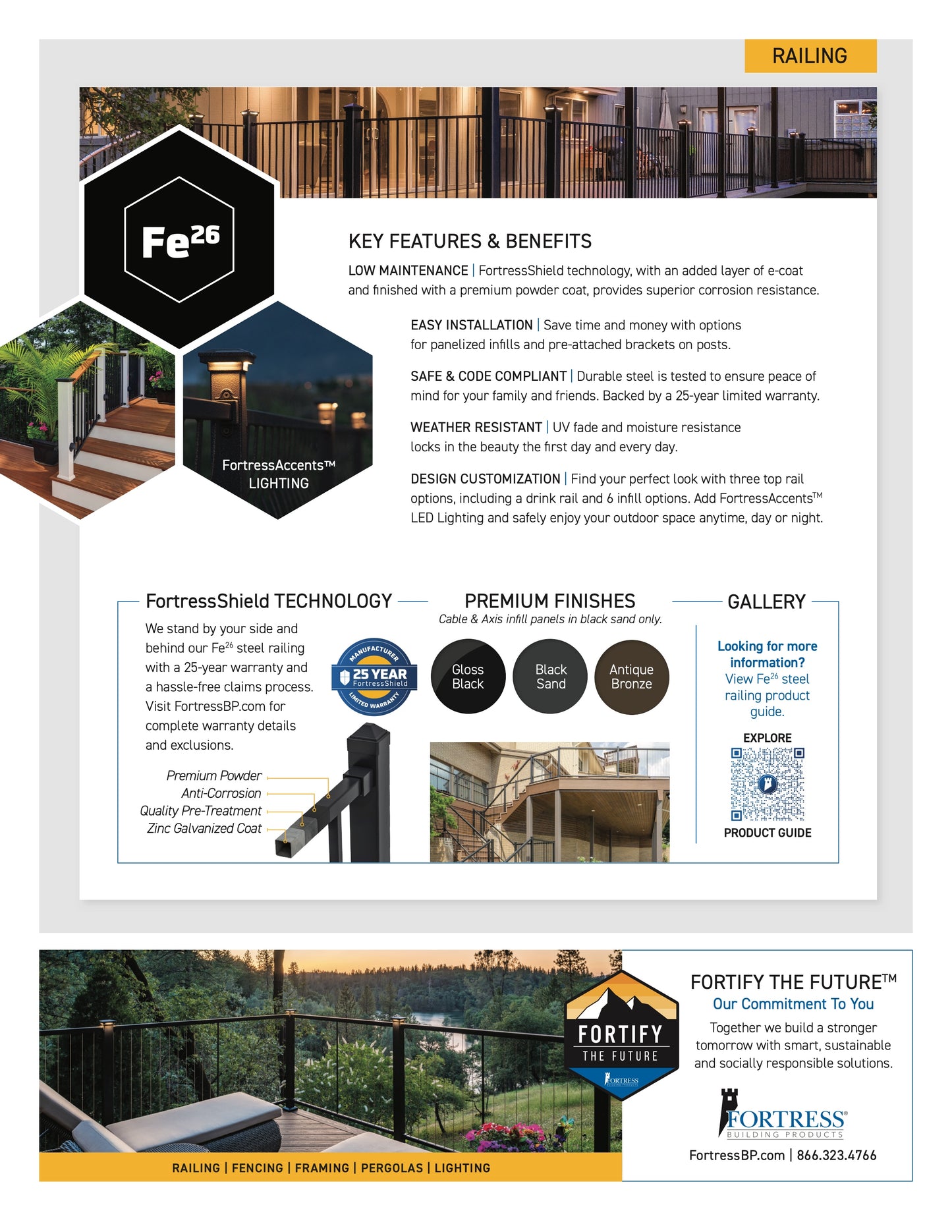 Fortress Fe26 Traditional Level Railing Panel