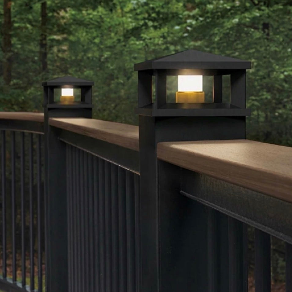 TimberTech® 4x4" LED Lantern Post Cap Light for Composite Railing, Matte Black