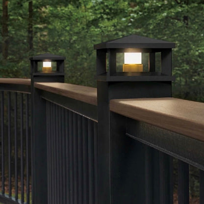 TimberTech® 4x4" LED Lantern Post Cap Light for Composite Railing, Matte Black